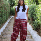PANTALON CUADROS TOKIO ROSA