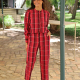 PANTALON LINO CUADROS