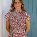 BLUSA FRUNCES ESTAMPADA CRUDA
