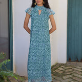 VESTIDO TUL LAZO TURQUESA