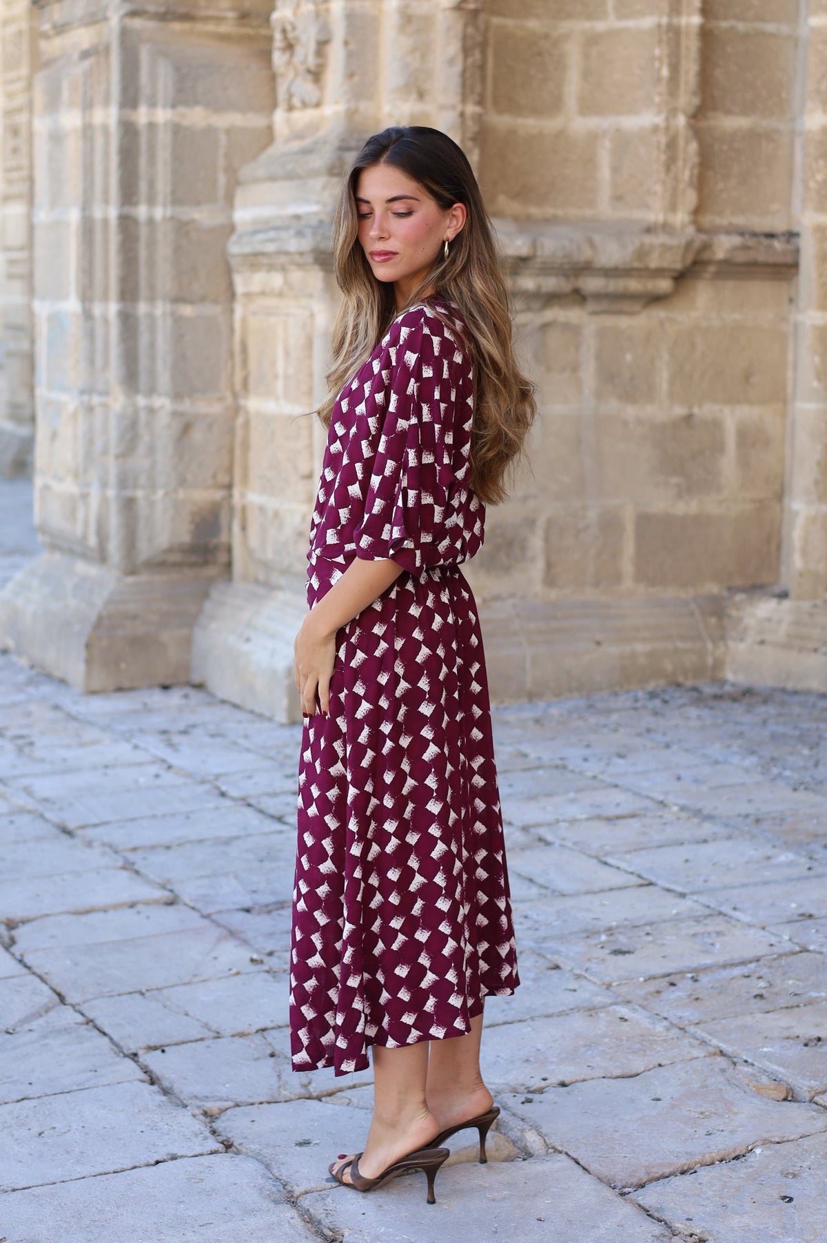 VESTIDO RONDA ROMBO MORADO