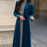 ABRIGO TERCIOPELO TURQUESA