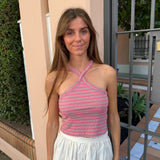 TOP LUREX ESTRELLAS ROSA CLARO