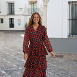 VESTIDO VOLANTES NARANJA