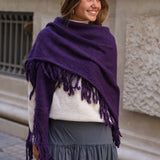 PONCHO FLECOS MORADO