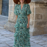 VESTIDO REGINA GASA VERDE