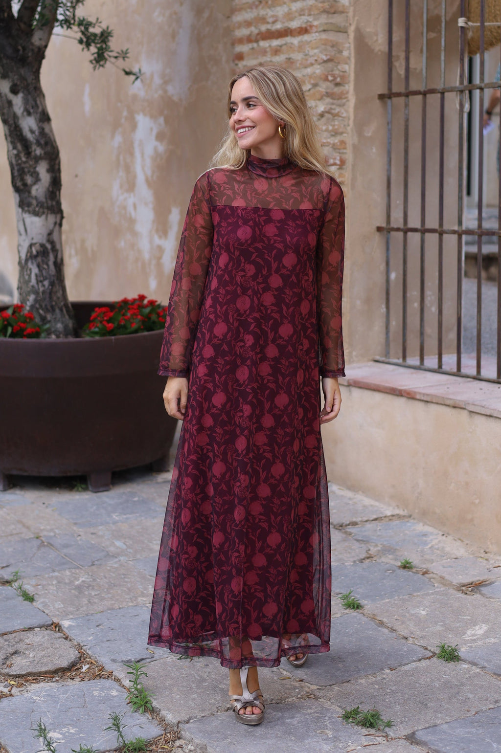 VESTIDO ALHAMBRA TUL VINO
