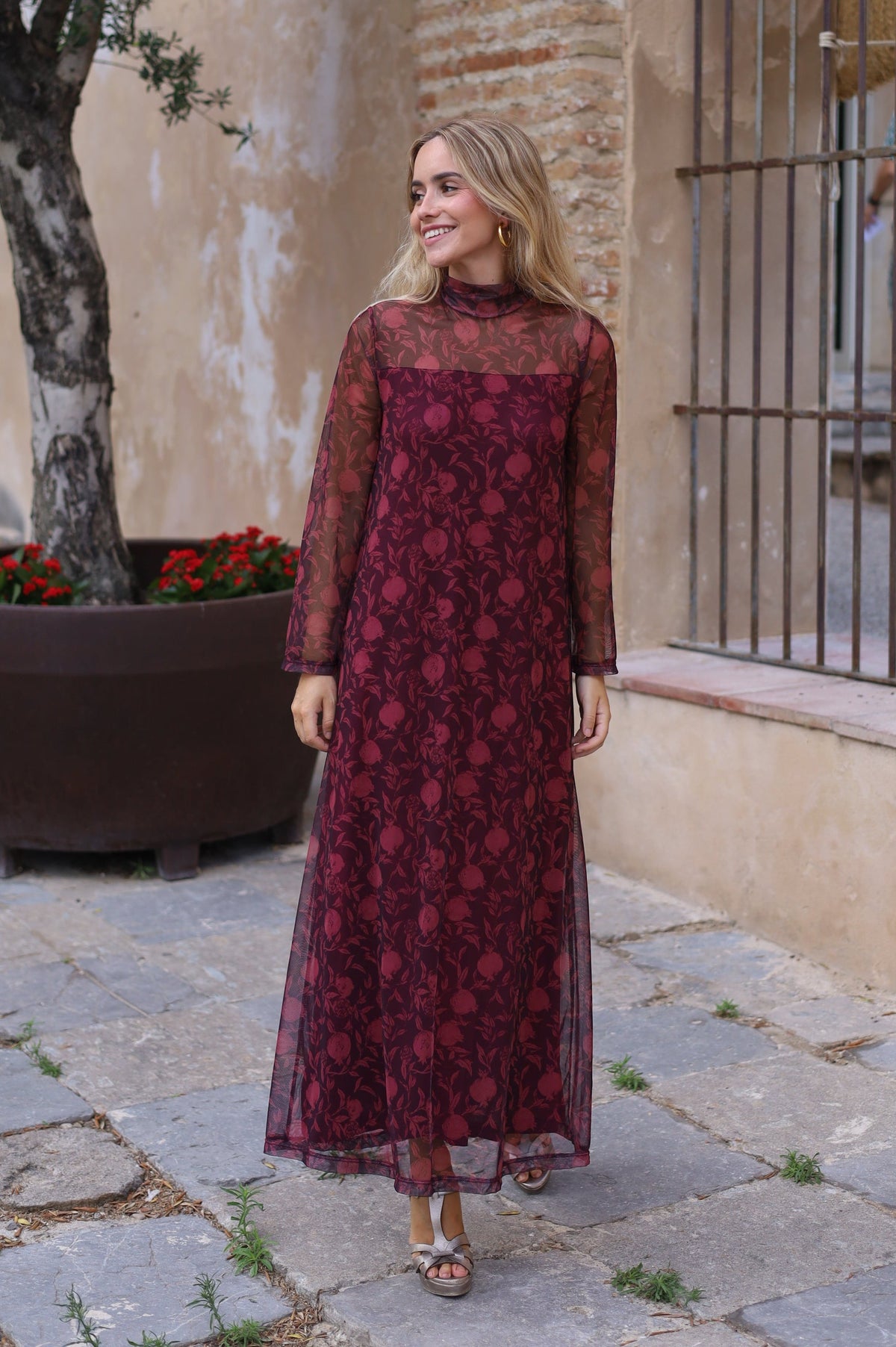 VESTIDO ALHAMBRA TUL VINO