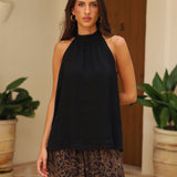 TOP HALTER NEGRO