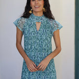 VESTIDO TUL LAZO TURQUESA