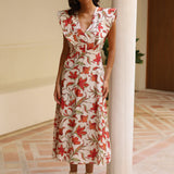 VESTIDO CLEMENTE ALERON FLORES CRUDO