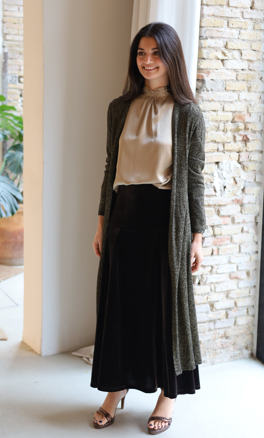 CHAQUETA LARGA LUREX