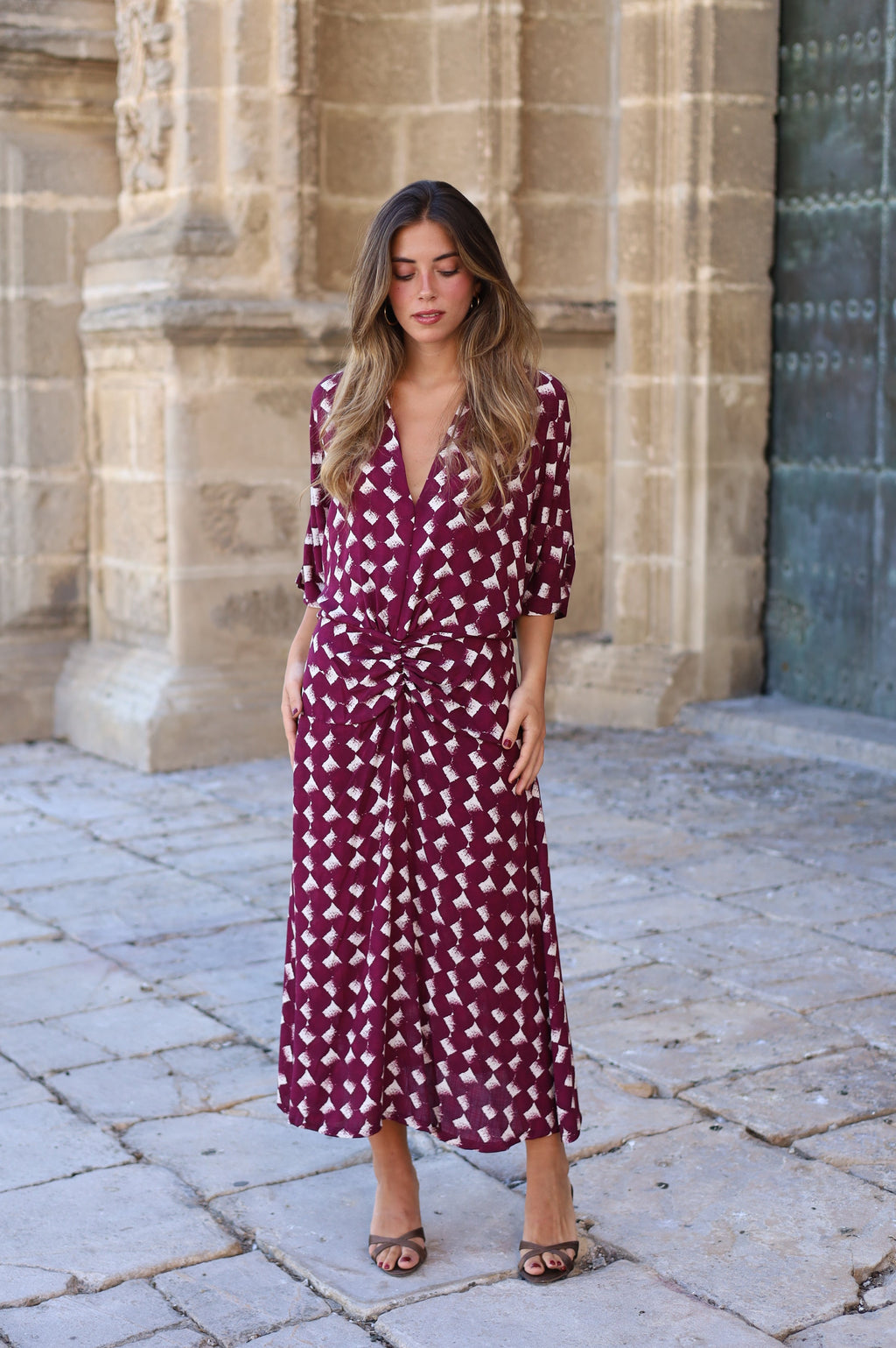 VESTIDO RONDA ROMBO MORADO