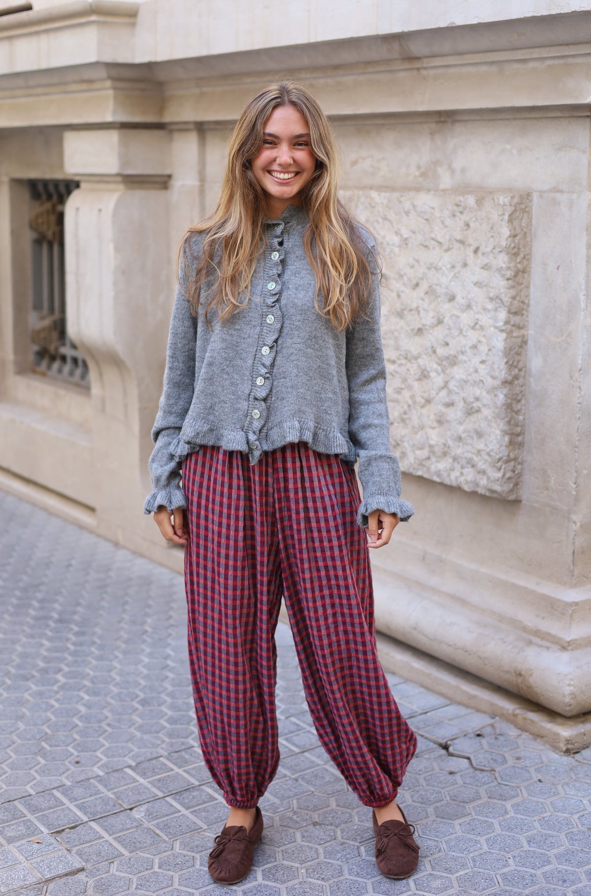 PANTALÓN CUADROS ROSA