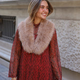 CUELLO PELO LARGO SINTETICO BEIGE