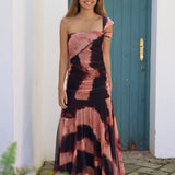 VESTIDO FRUNCES TIE DYE SALMON