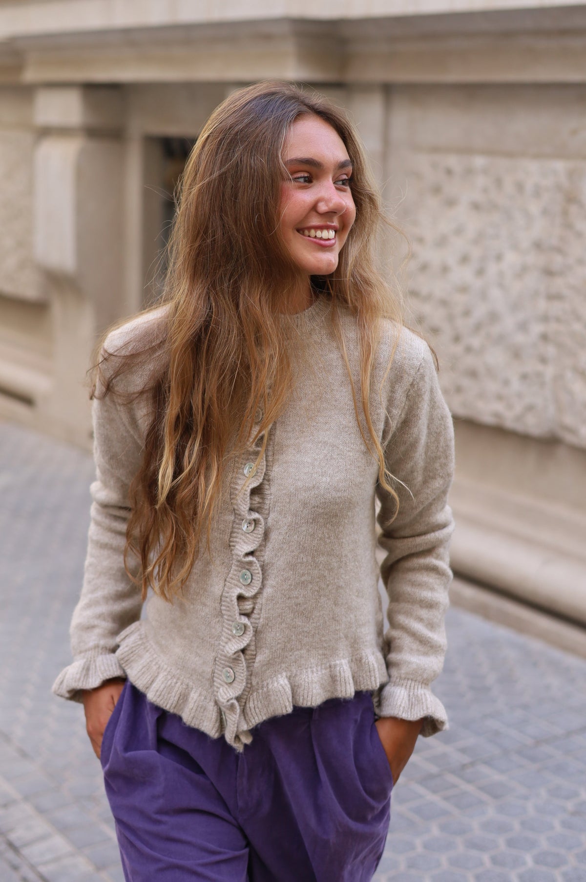 JERSEY VOLANTES BEIGE