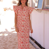 VESTIDO CAÑOS FLORES CRUDO