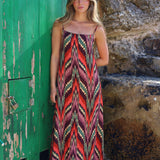 VESTIDO IKAT NARANJA