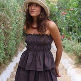 TOP FRUNCES MARRON