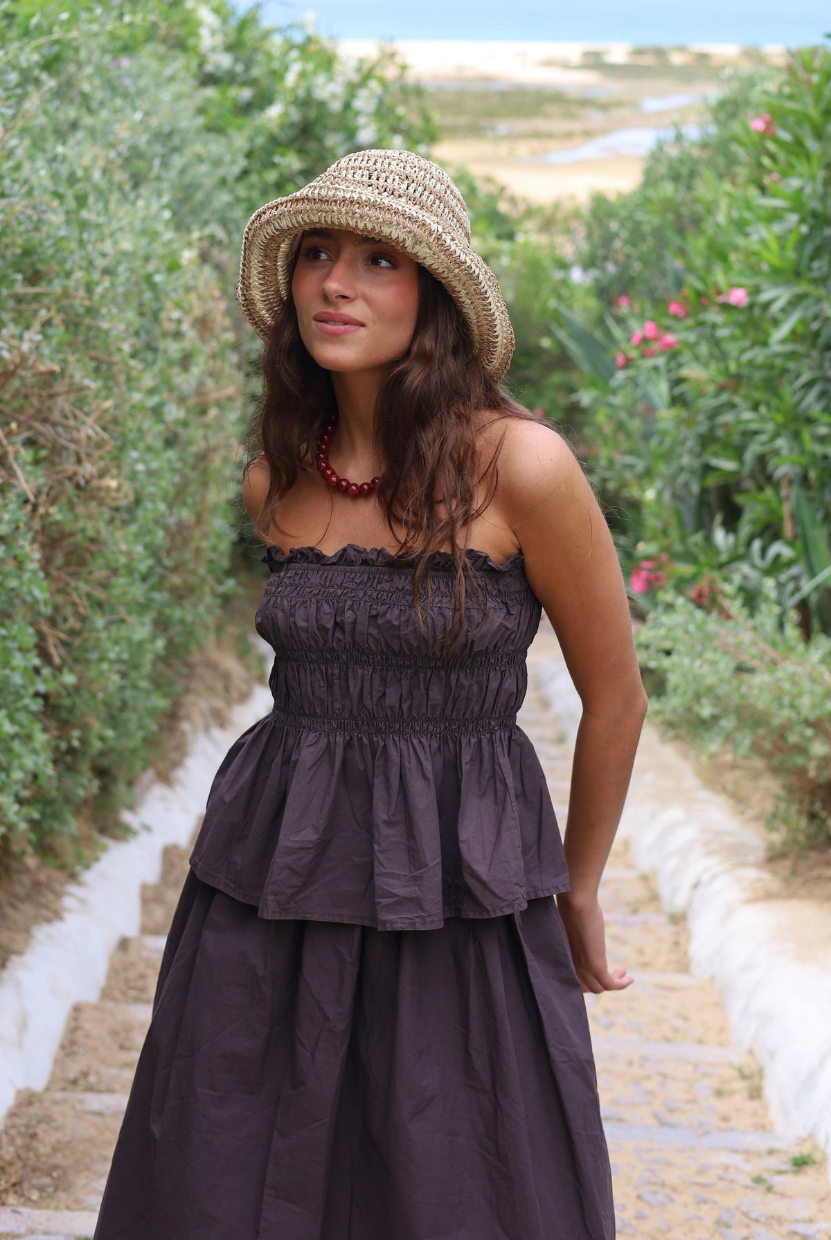 TOP FRUNCES MARRON