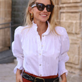 BLUSA CUELLO NIDO BLANCA