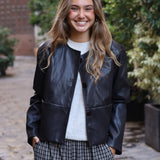 CHAQUETA POLIPIEL MARRON