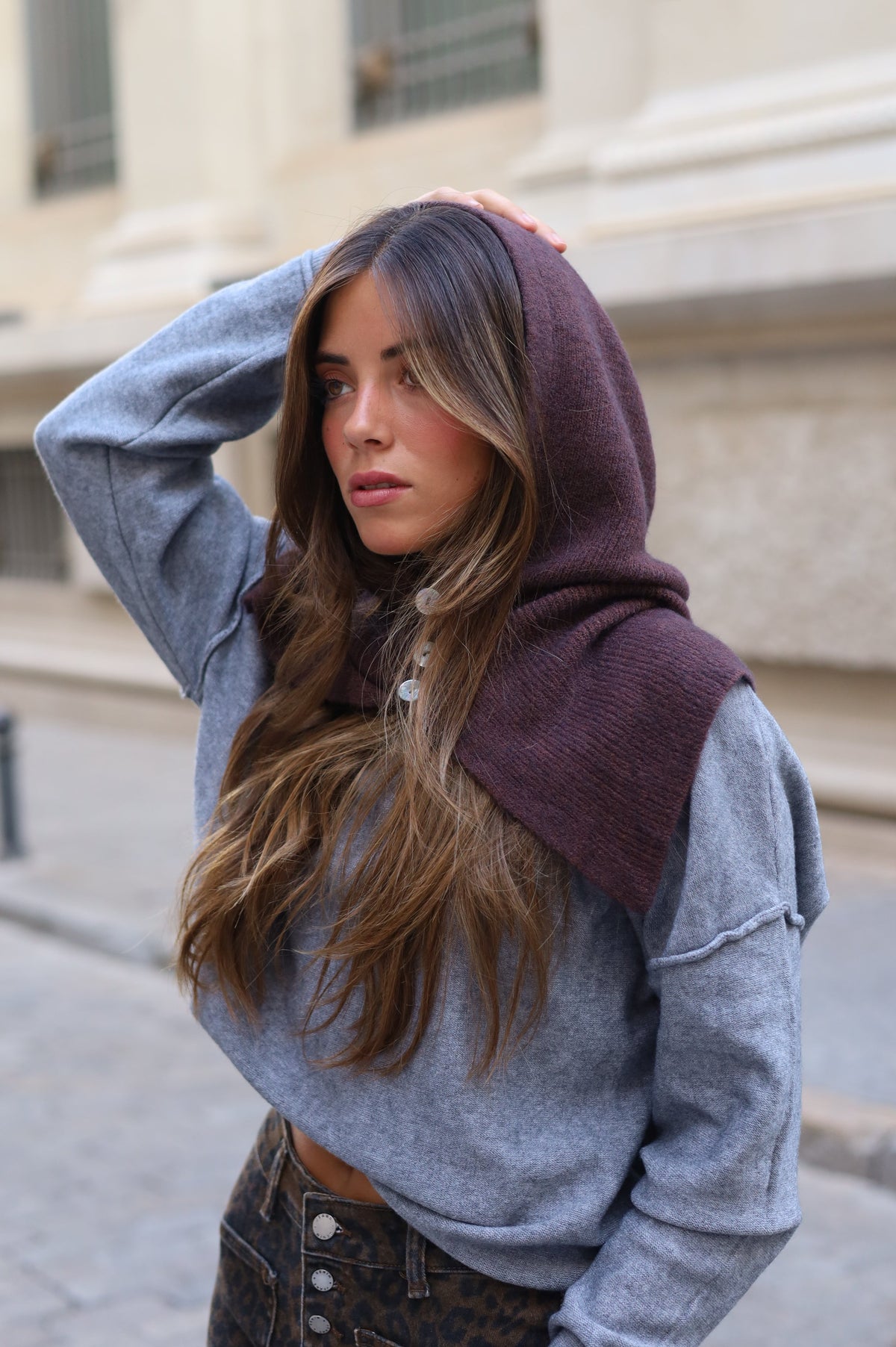 BALACLAVA BOTONES BERENJENA