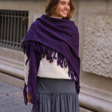 PONCHO FLECOS MORADO