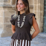 BLUSA NIDO FEZ MARRON