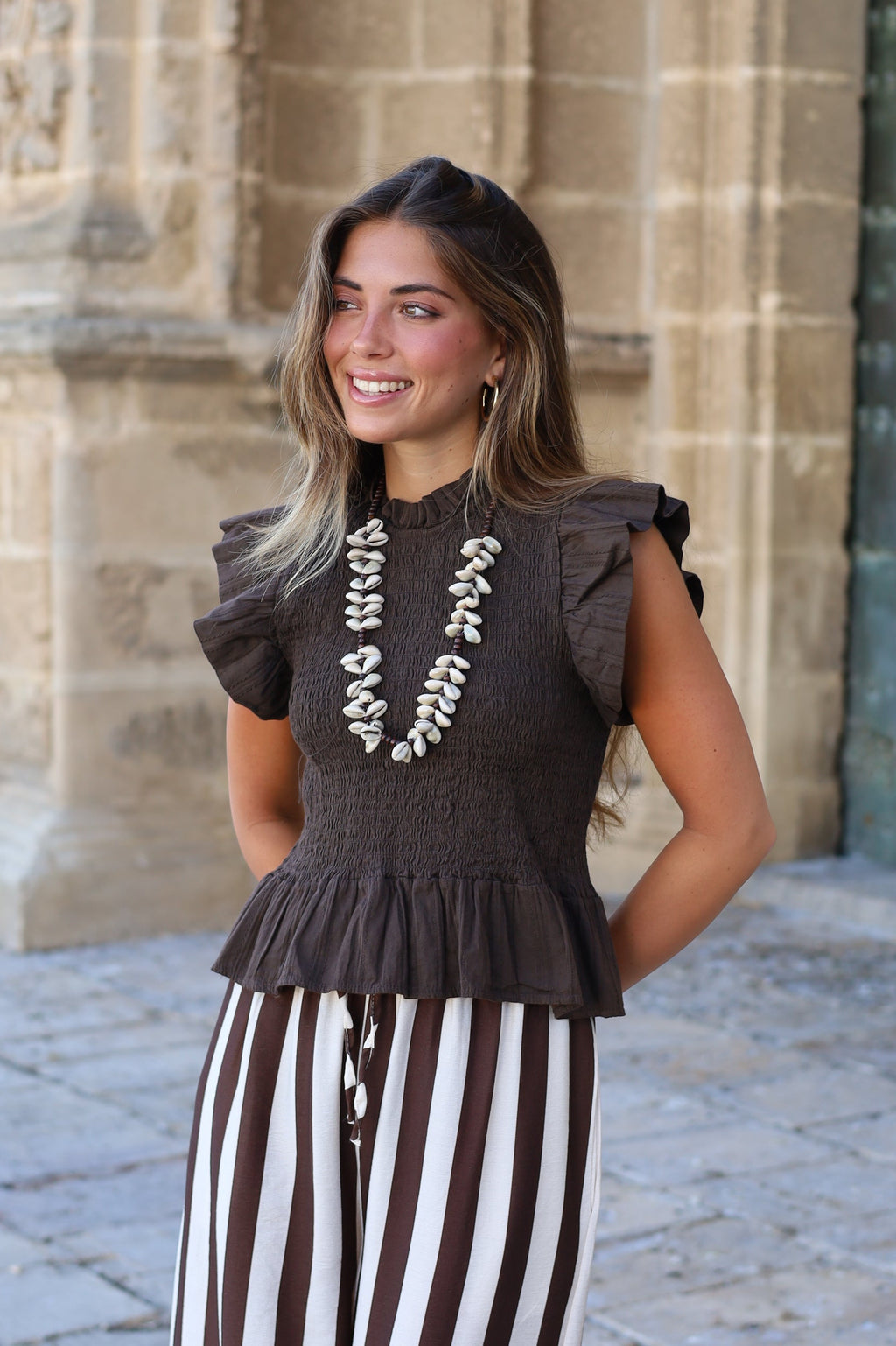 BLUSA NIDO FEZ MARRON