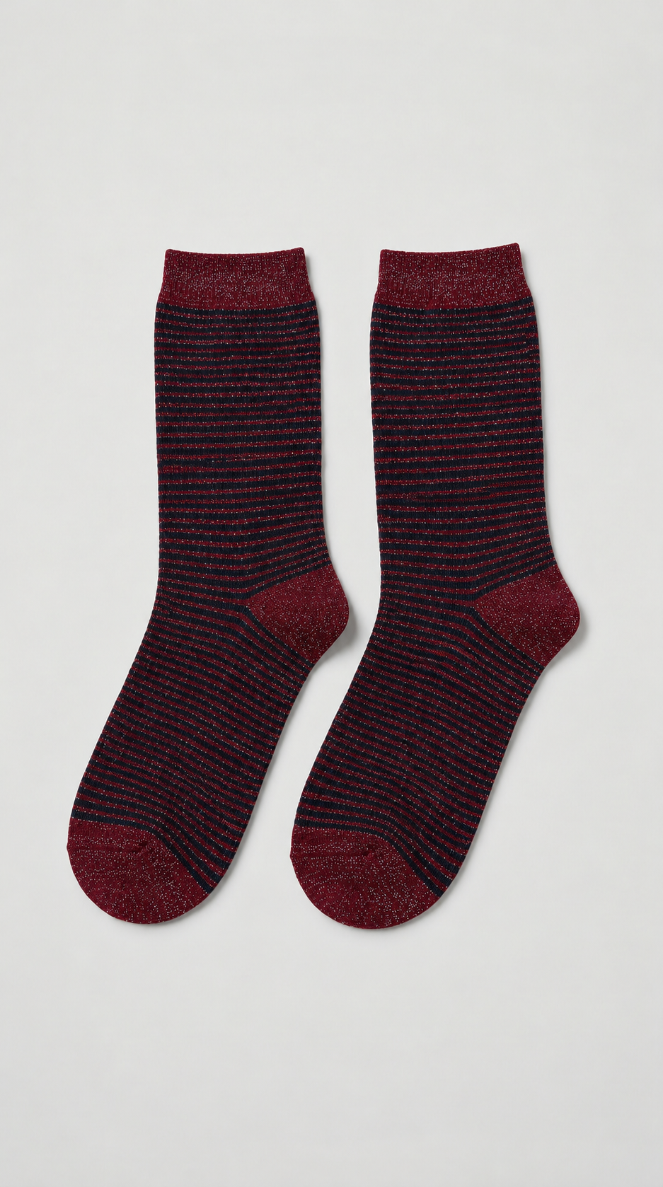 CALCETINES RAYAS BURDEOS