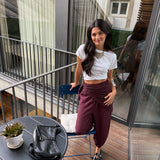 PANTALON BOMBACHO BERENJENA