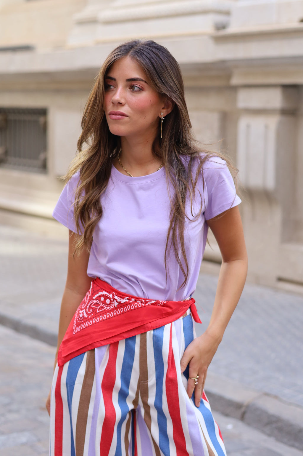 CAMISETA ALGODÓN MALVA