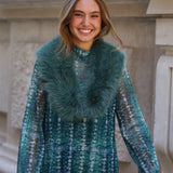 CUELLO PELO LARGO SINTETICO VERDE