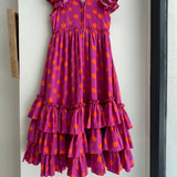 TRAJE FLAMENCA MANGA CORTA MORADO