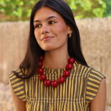 COLLAR MAXI BOLAS GRANATE