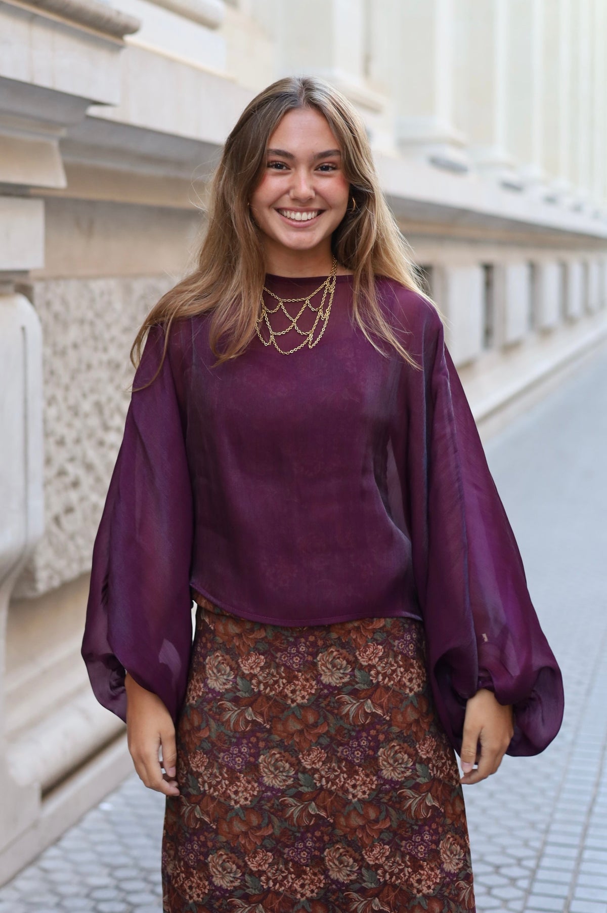 BLUSA CAPA BERENJENA
