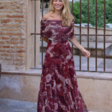VESTIDO BARCO TUL ESTAMPADO CALDERO