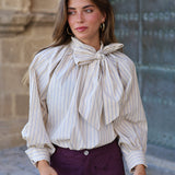BLUSA ANGELA RAYAS BEIGE