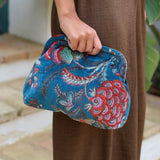 CARTERA TERCIOPELO AZUL PETROLEO
