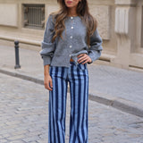 PANTALON VAQUERO RAYAS AZUL