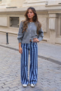 PANTALON VAQUERO RAYAS AZUL
