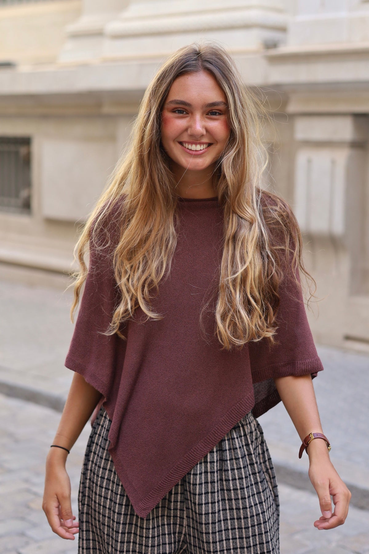 PONCHO PAULA MARRON