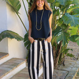 PANTALON RAYAS VERTICALES NEGRO