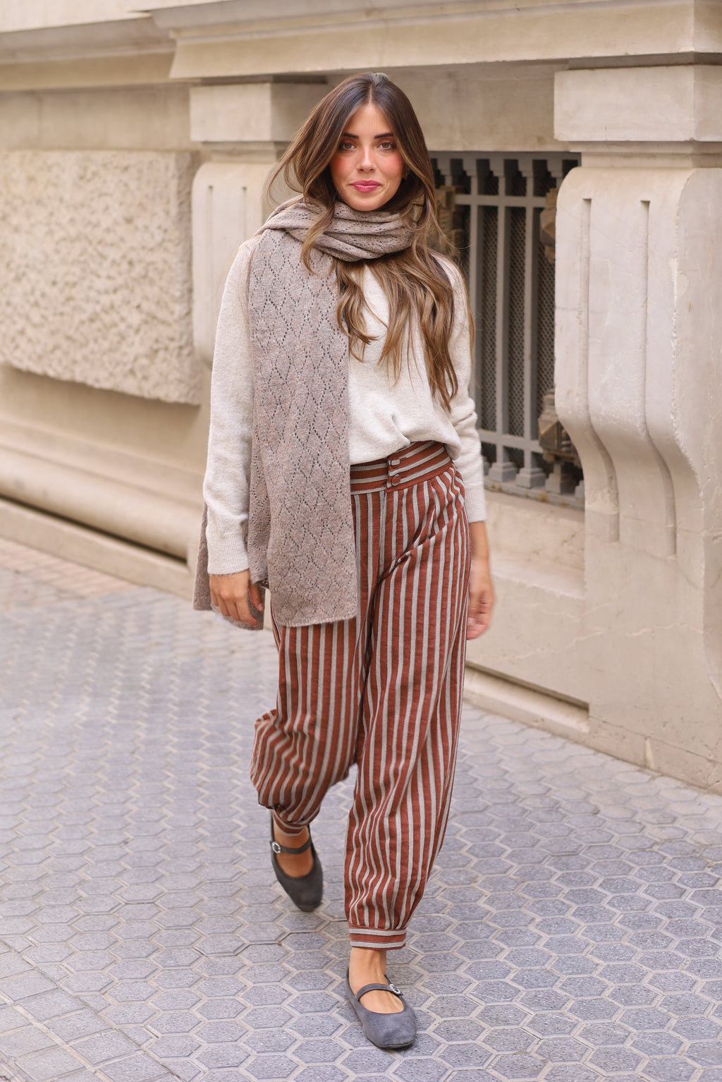 BUFANDA CALADA CAMEL