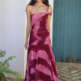 VESTIDO FRUNCES TIE DYE ROSA