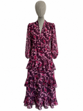 VESTIDO HOJAS MORADO