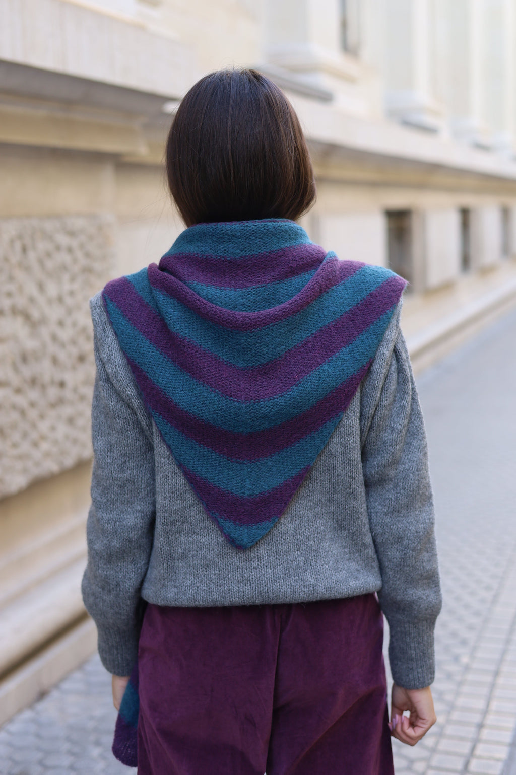 PONCHO RAYAS MORADO