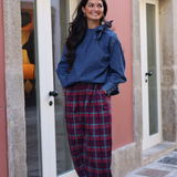 PANTALÓN CUADROS TURQUESA